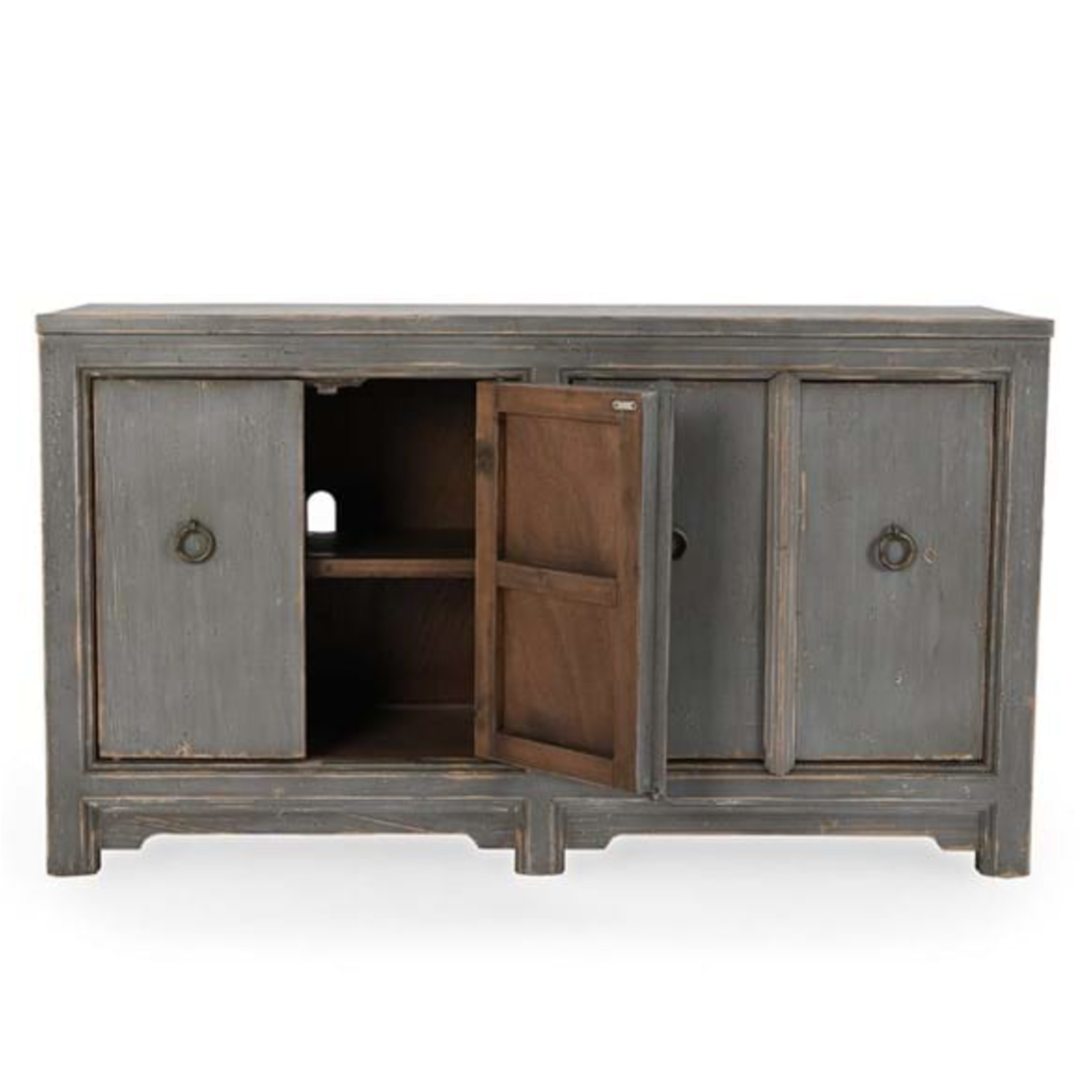 Outside The Box 63x18x36 Amherst Gray Reclaimed Pine 4 Door Sideboard