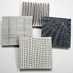 Outside The Box 4x4 Brown & White Handcrafted Porcelain Square Coasters