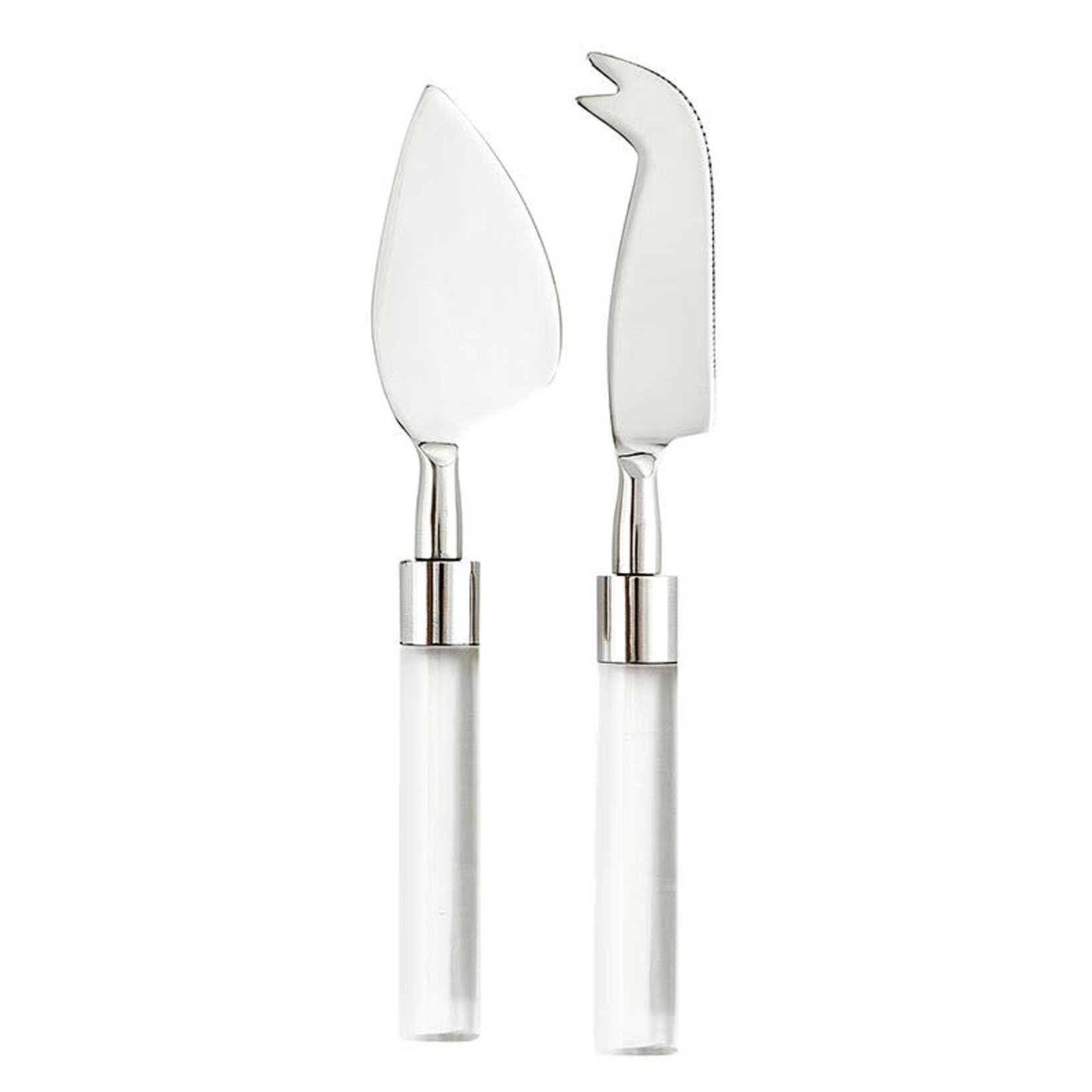 Outside The Box Set Of 2 Lucite Stainless Steel & Acrylic Cheese Knives