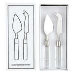 Outside The Box Set Of 2 Lucite Stainless Steel & Acrylic Cheese Knives