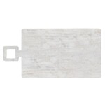 Outside The Box 30" White Wash Mango Wood Square Textured Charcuterie Board