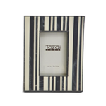 Outside The Box 4x6 Striped Gray / Ivory Resin Photo Frame