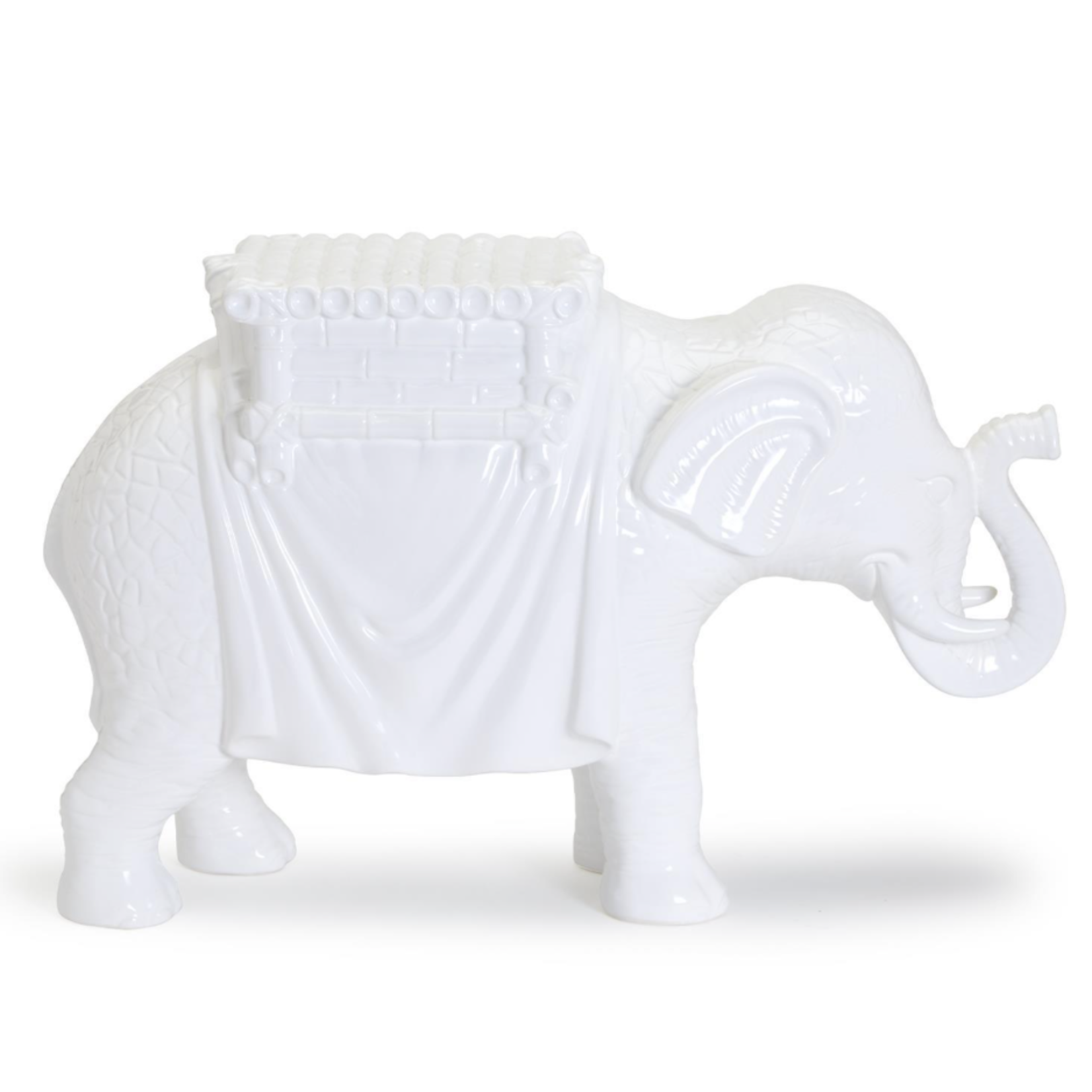 Outside The Box 15" White Elephant Ceramic Decor