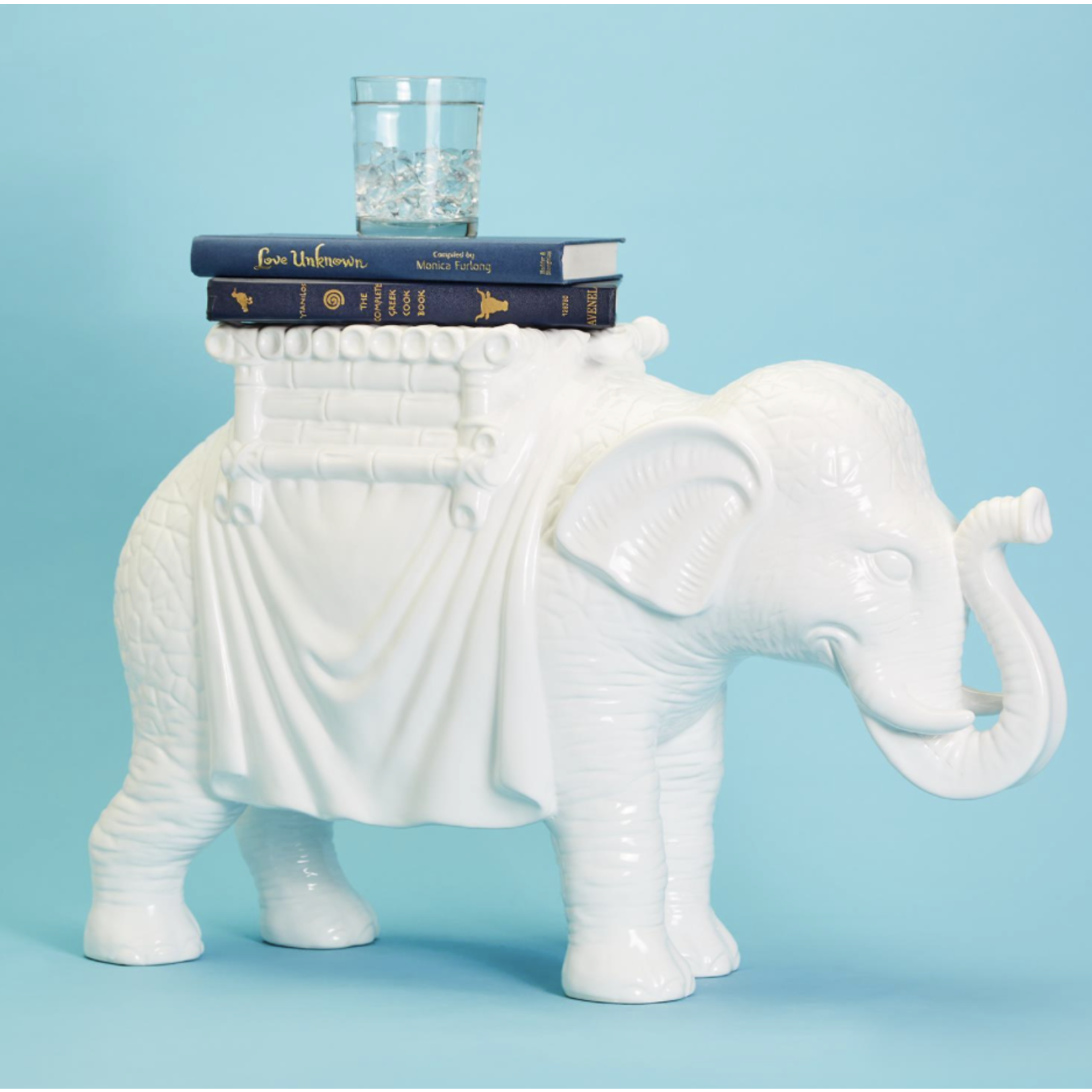 Outside The Box 15" White Elephant Ceramic Decor