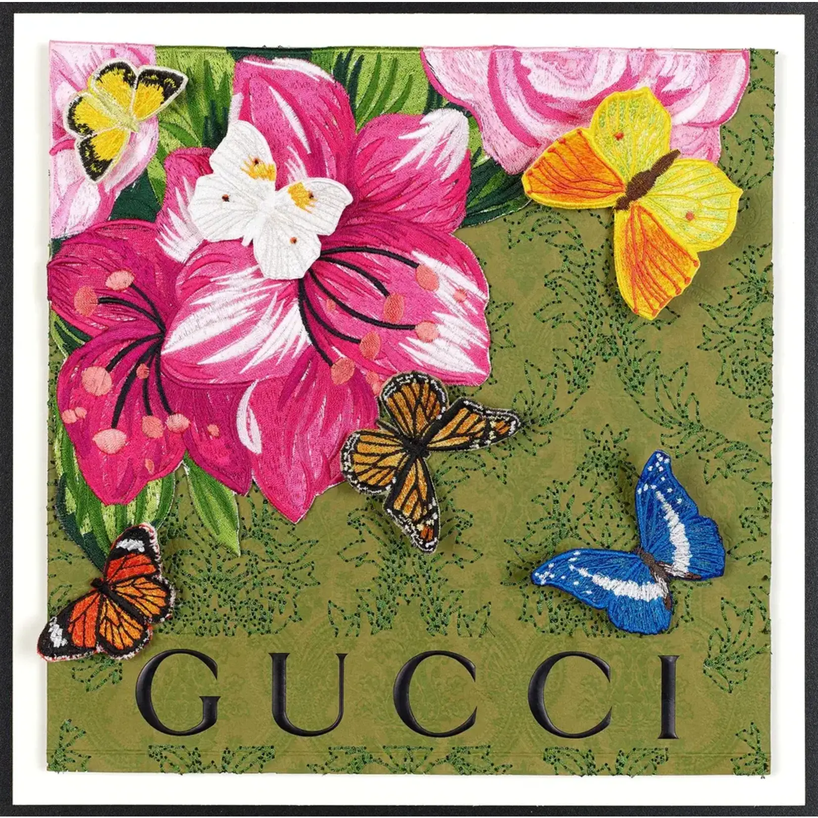 Outside The Box 12 x 12 Stephen Wilson "Gucci Floral Corner" Framed In Acrylic