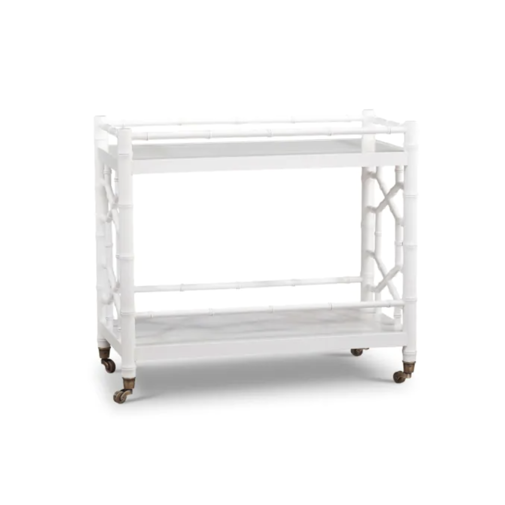 Outside The Box 35x18x32 Grosvenor Solid Mahogany Bar Cart / Trolley In White - TRW (QS)