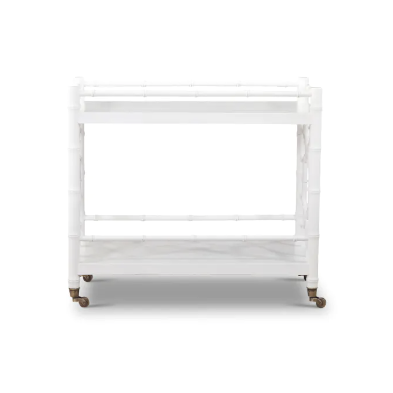 Outside The Box 35x18x32 Grosvenor Solid Mahogany Bar Cart / Trolley In White - TRW (QS)