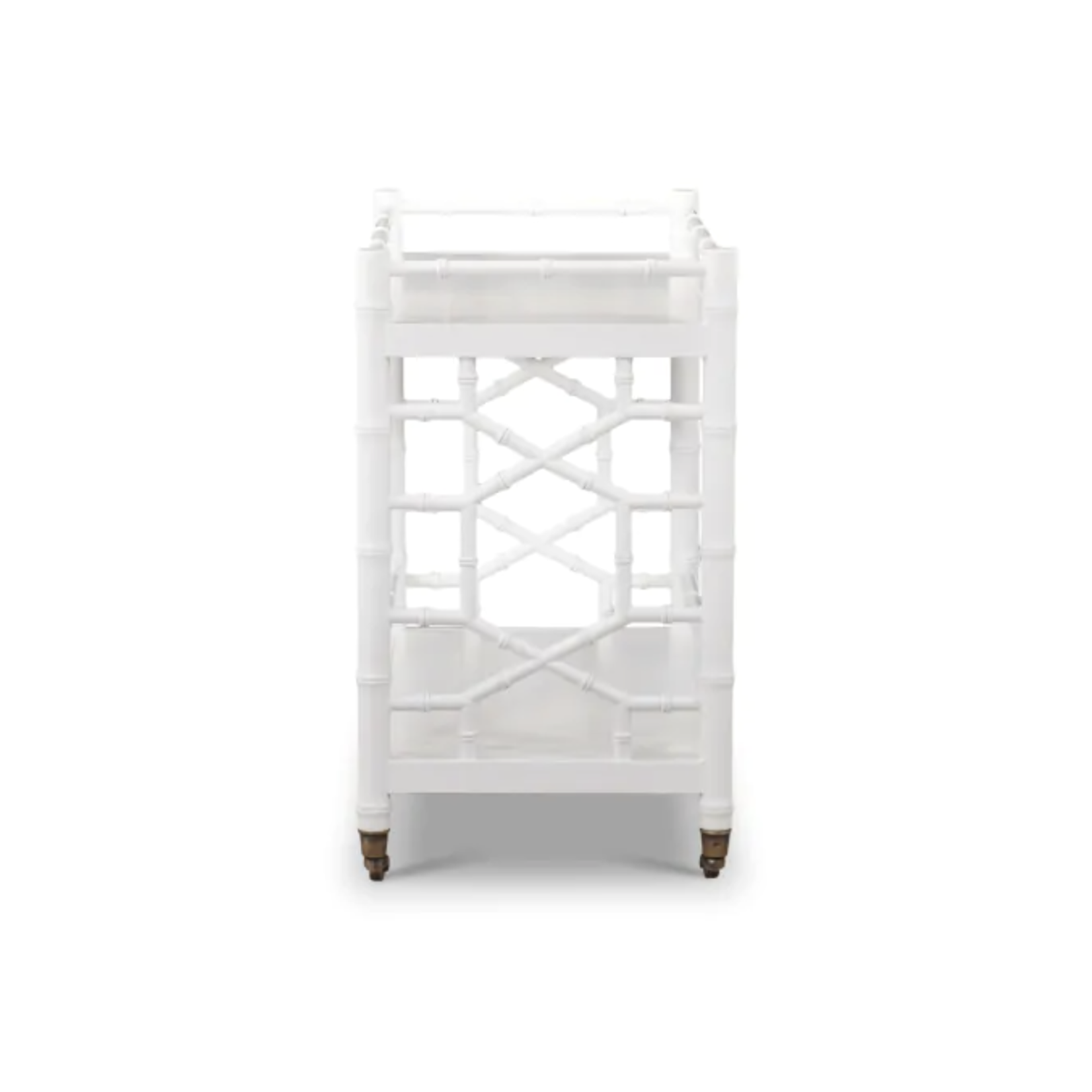 Outside The Box 35x18x32 Grosvenor Solid Mahogany Bar Cart / Trolley In White - TRW (QS)