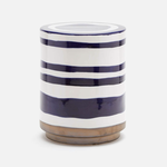 Outside The Box 14x19 Made Goods Belda White & Blue Striped Ceramic Stool
