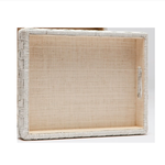 Outside The Box 16" Made Goods Tytus White Rope Raffia Tray