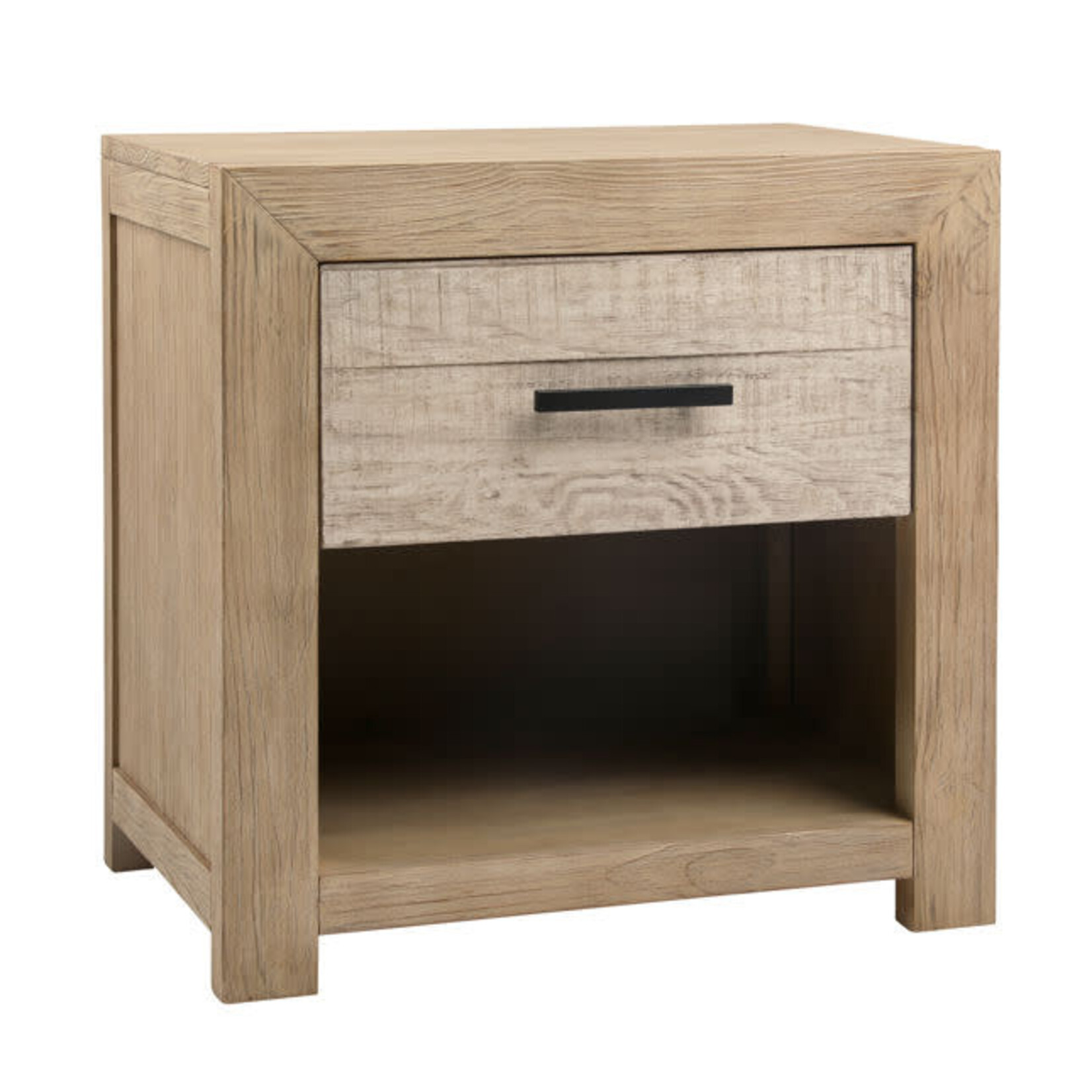Outside The Box 27x18x27 Roux Light Warm Wash Reclaimed Pine Wood 1 Drawer Nightstand