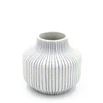Outside The Box 3" Diana White & Blue Dots Handcrafted Porcelain Mini Bud Vase