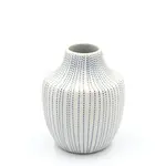 Outside The Box 4" Inca White With Blue Dots Handcrafted Porcelain Mini Bud Vase