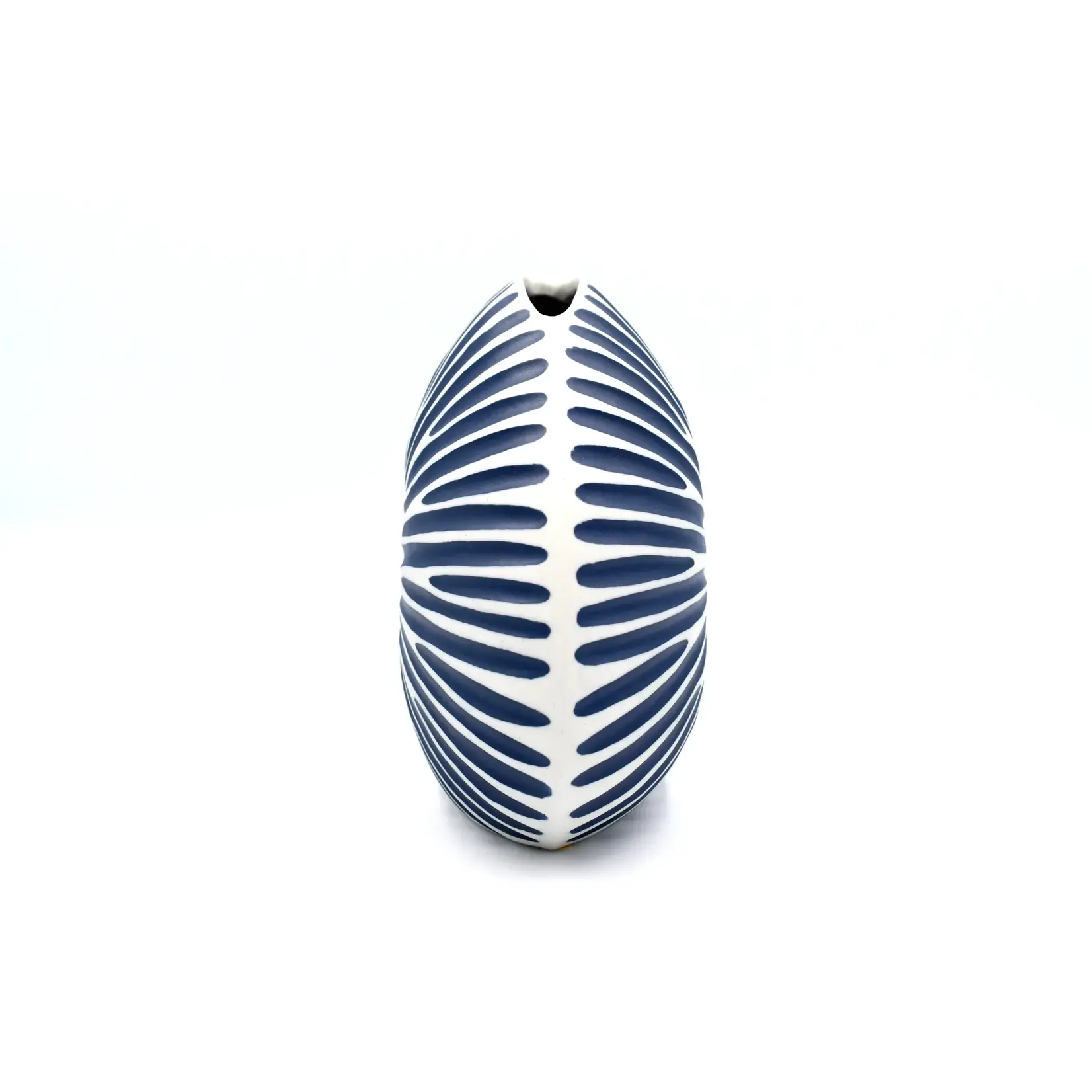 Outside The Box 6" Diva Blue & White Handcrafted Porcelain Mini L-Shape Bud Vase