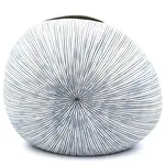 Outside The Box 6" Diva White & Blue Lines Handcrafted Porcelain Mini L-Shape Bud Vase