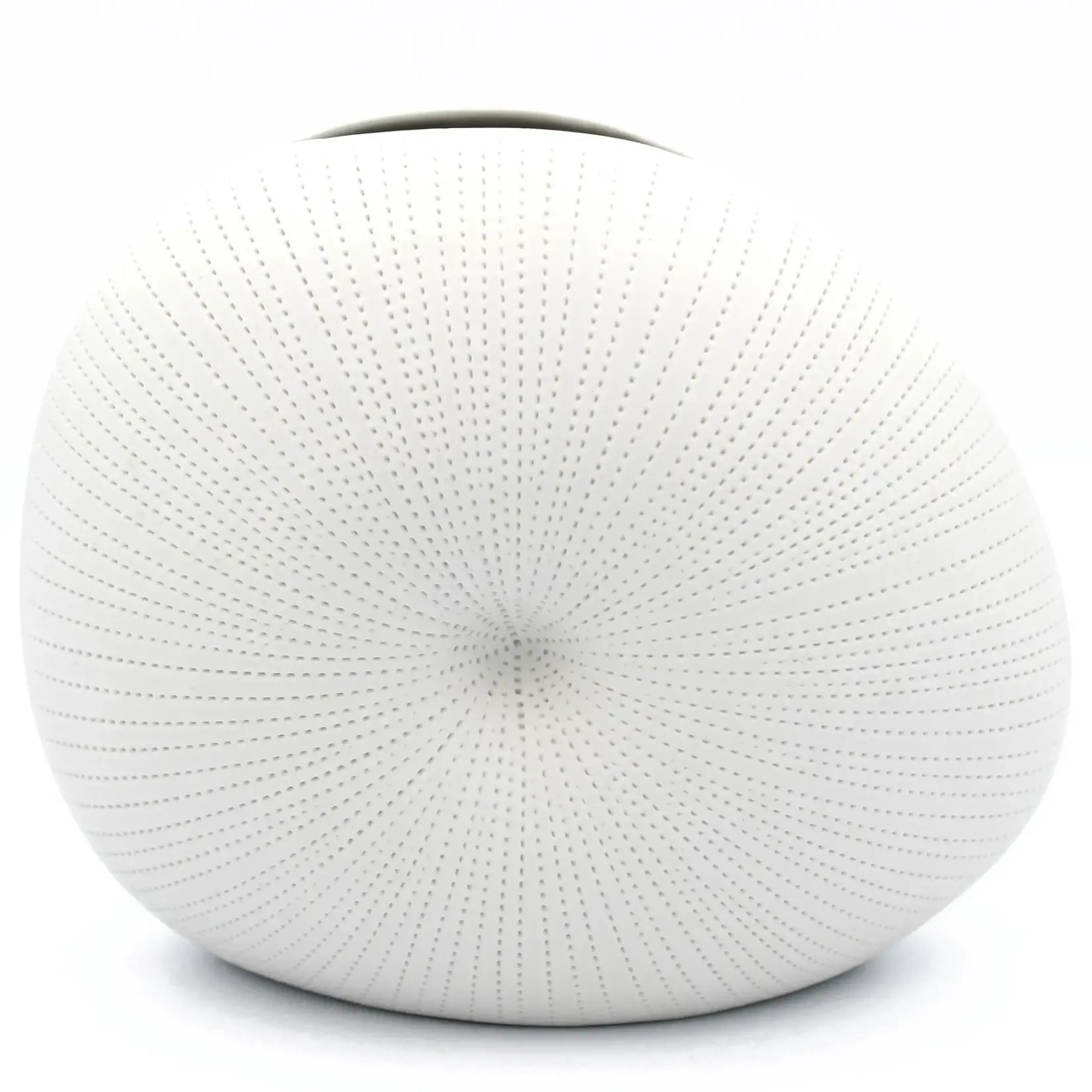 Outside The Box 6" Diva White With Dots Handcrafted Porcelain Mini L-Shape Bud Vase
