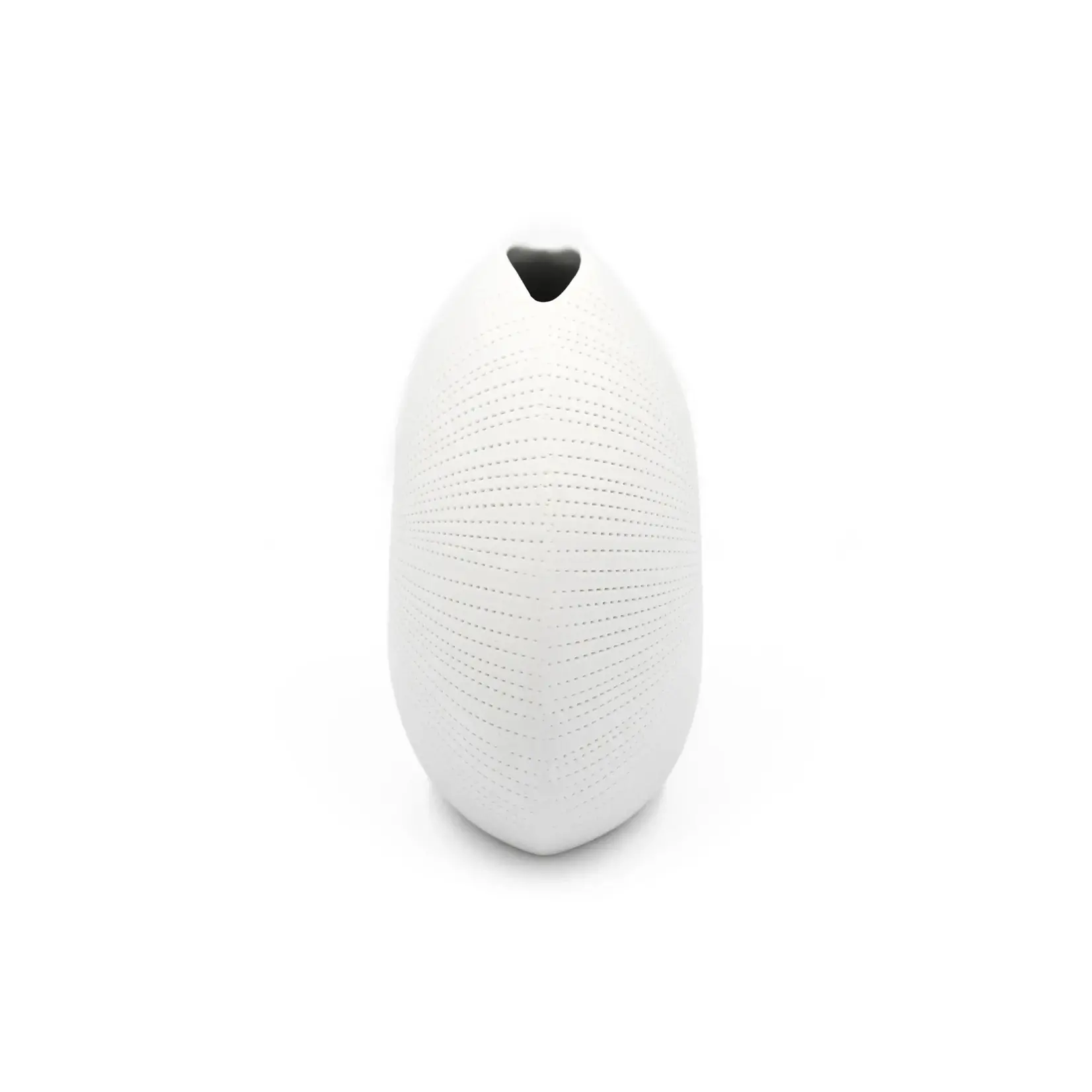 Outside The Box 6" Diva White With Dots Handcrafted Porcelain Mini L-Shape Bud Vase