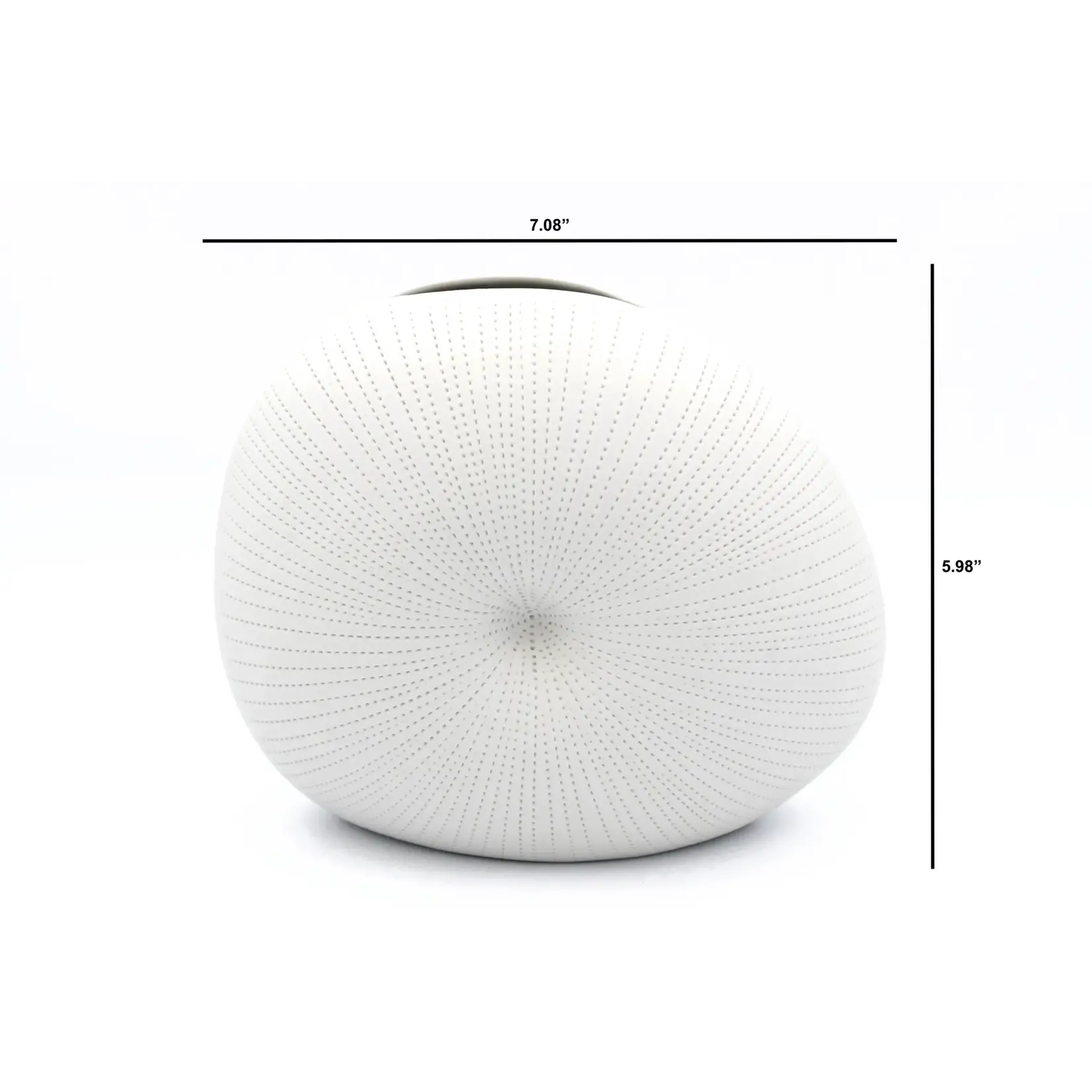 Outside The Box 6" Diva White With Dots Handcrafted Porcelain Mini L-Shape Bud Vase