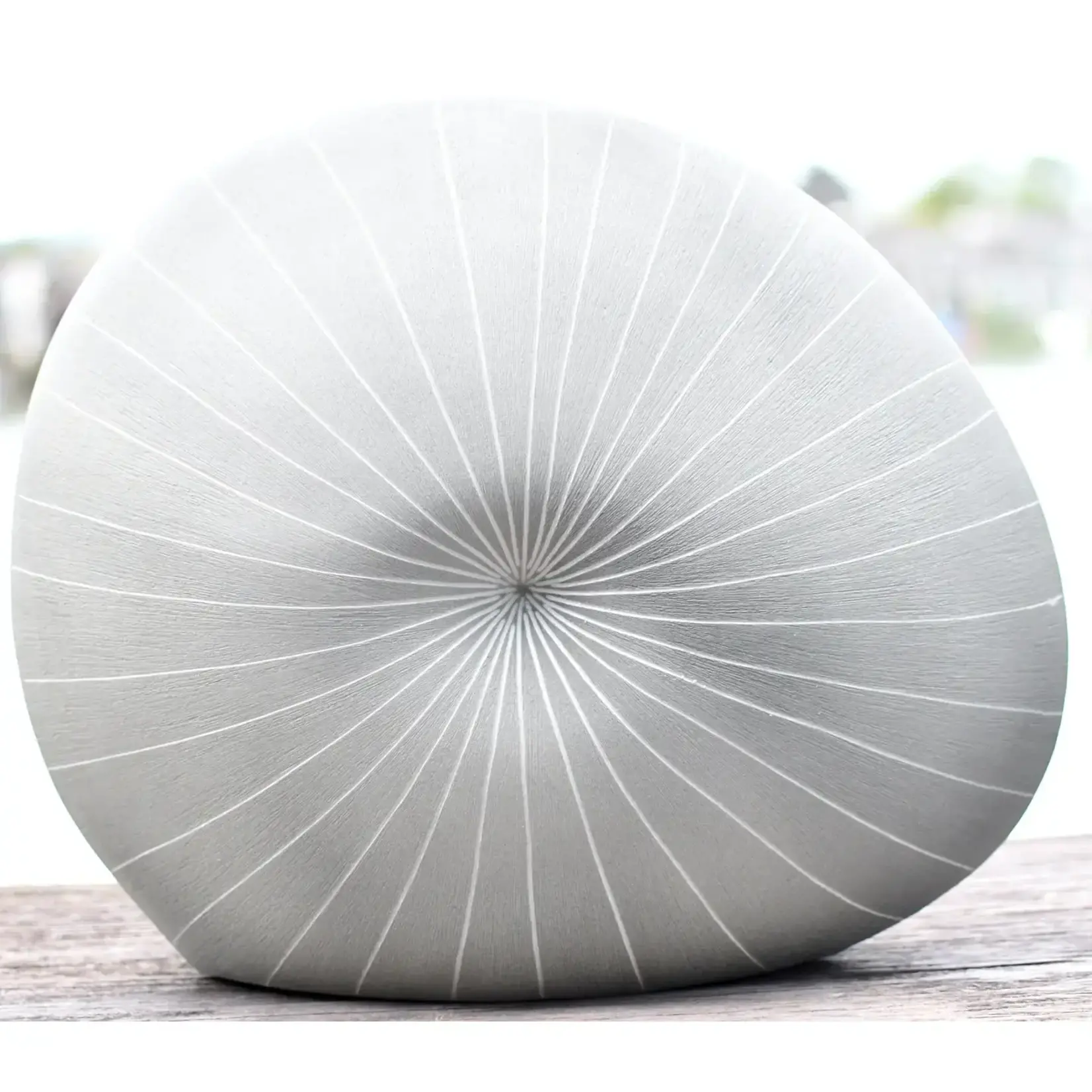 Outside The Box 13" Diva Gray & White Lines Handcrafted Porcelain Vas