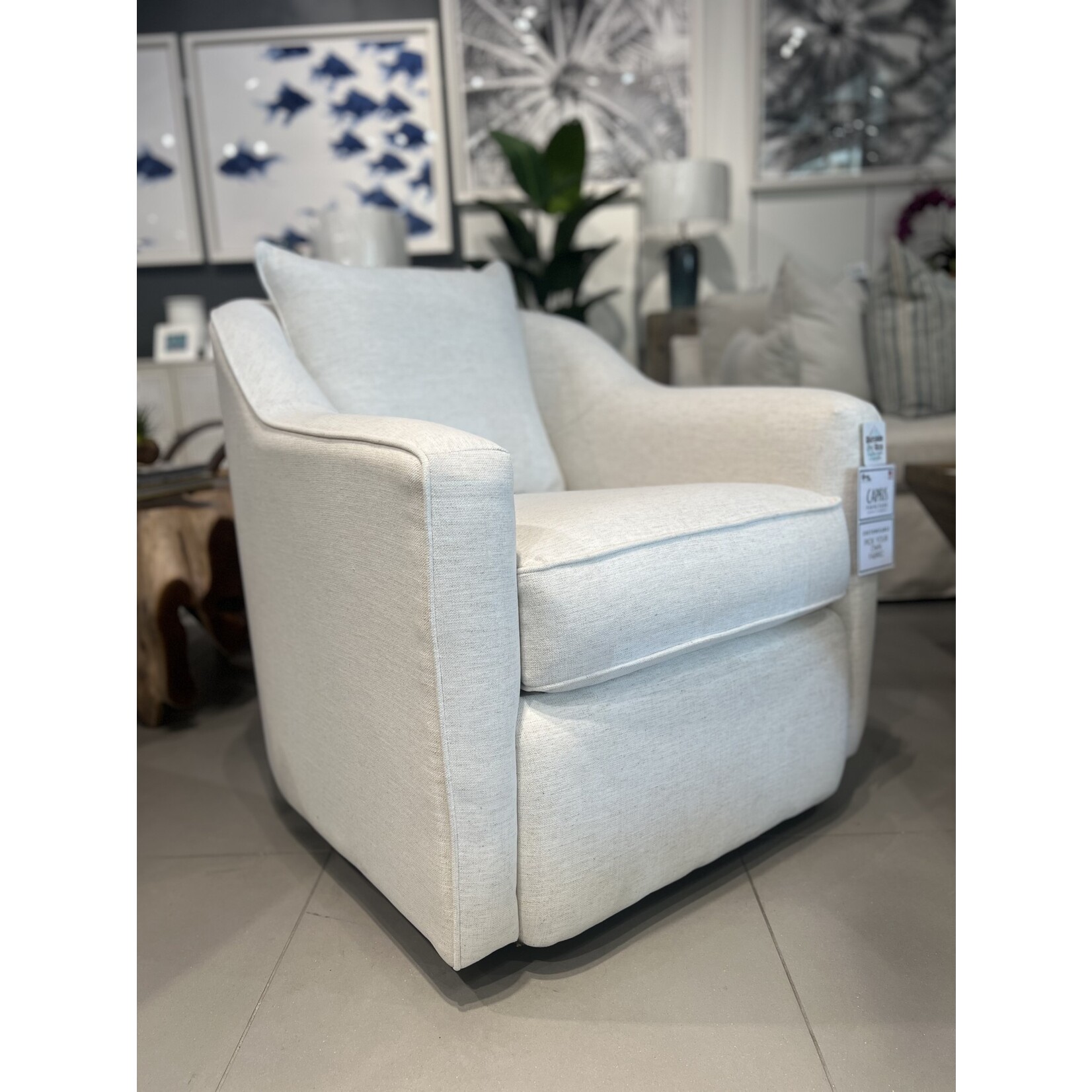 Outside The Box Nomad Snow Crypton Performance Convo-Lux Club Swivel Chair SW109