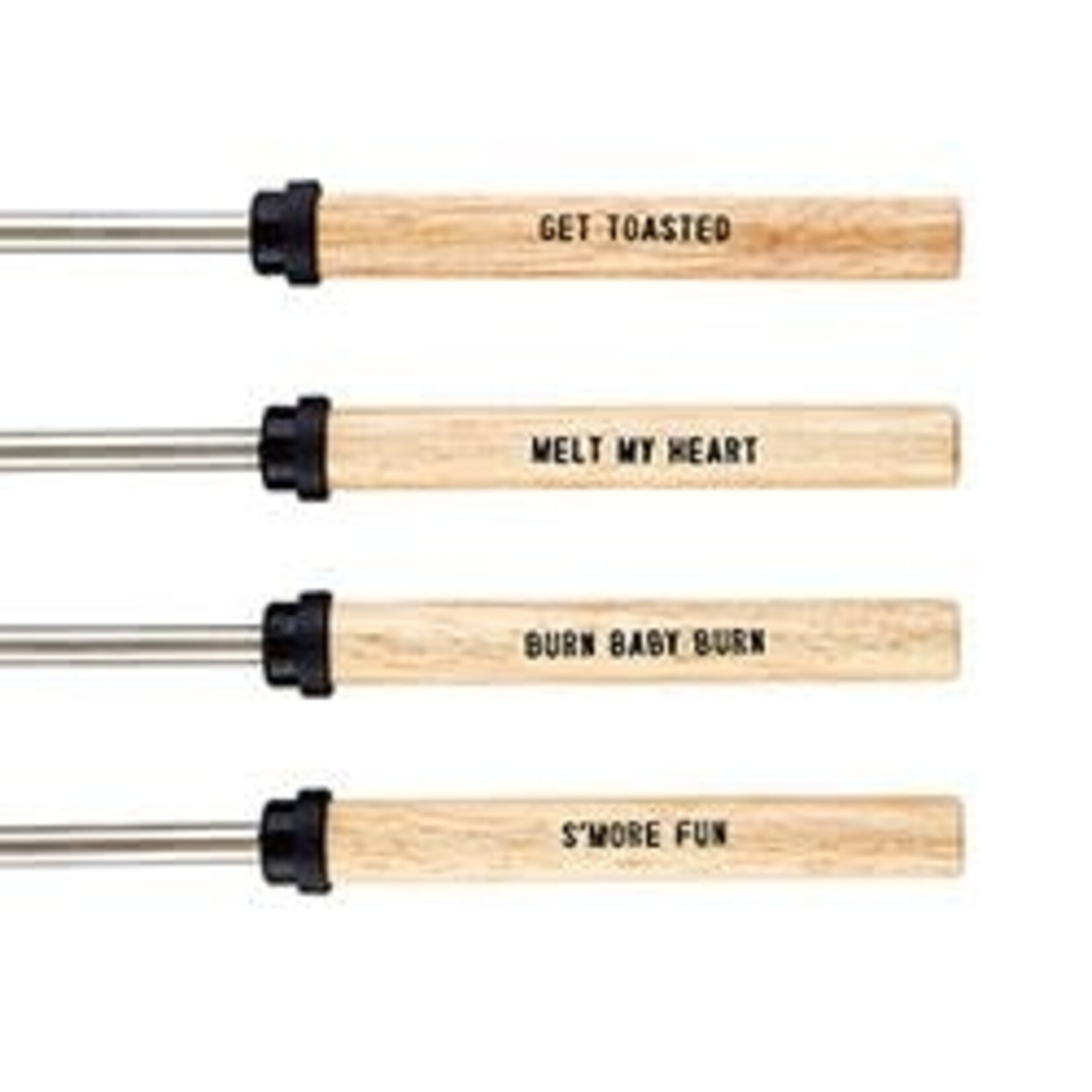 Outside The Box 13" Set Of 4 S'Mores Wood & Stainless Steel Roasting Sticks