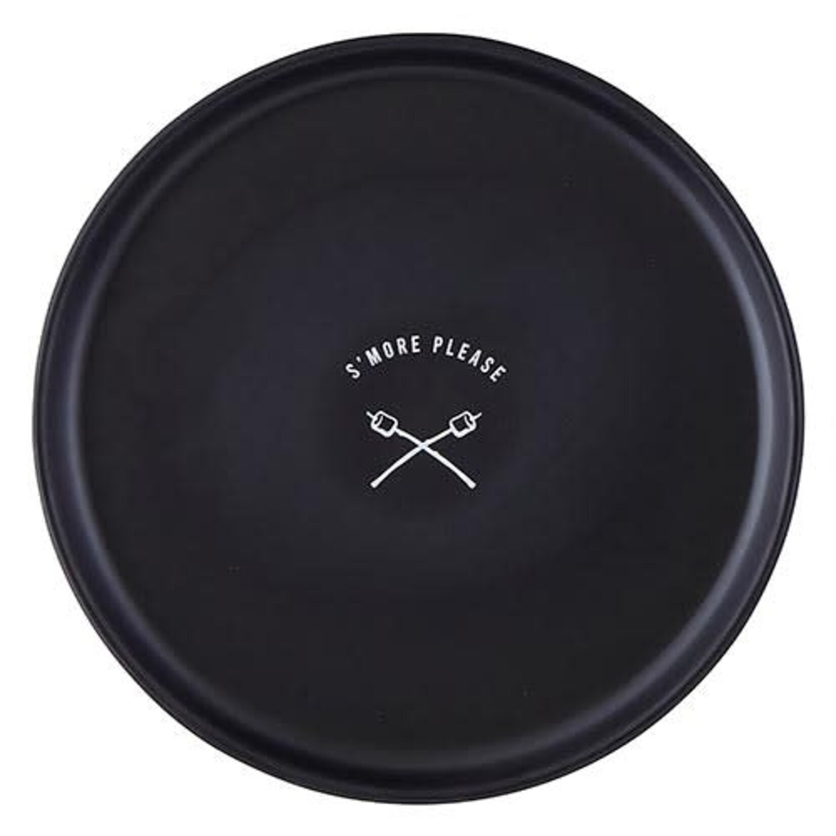 Outside The Box 7" Set Of 4 S'Mores Black Appetizer Plates
