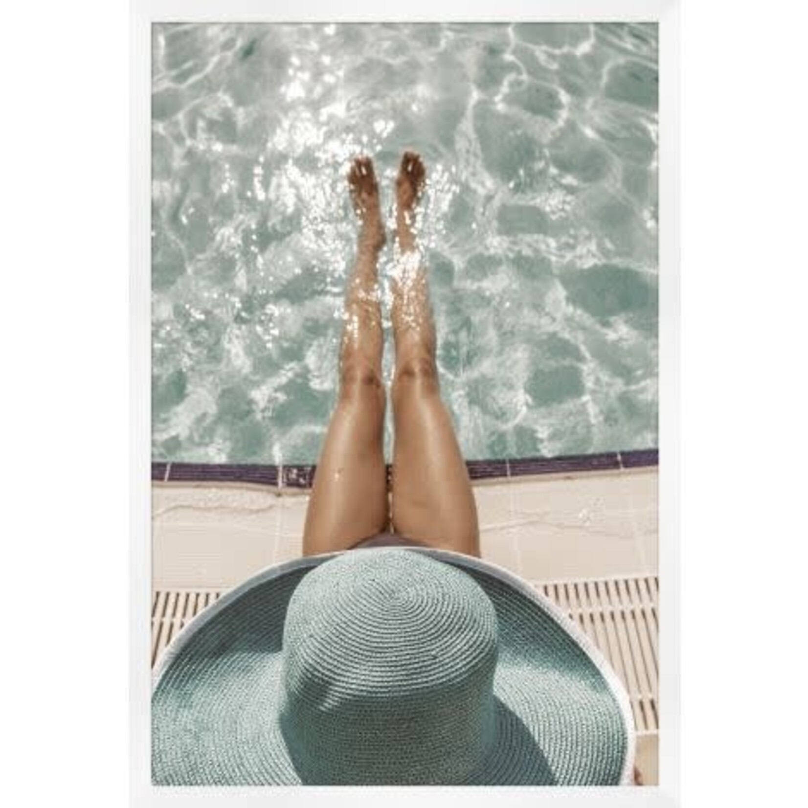 Outside The Box 63x43 Brigitte By The Pool Framed Art
