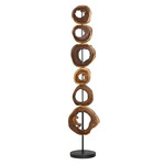 Outside The Box 68" Valeria Natural & Black Wood Sculpture On Iron Stand