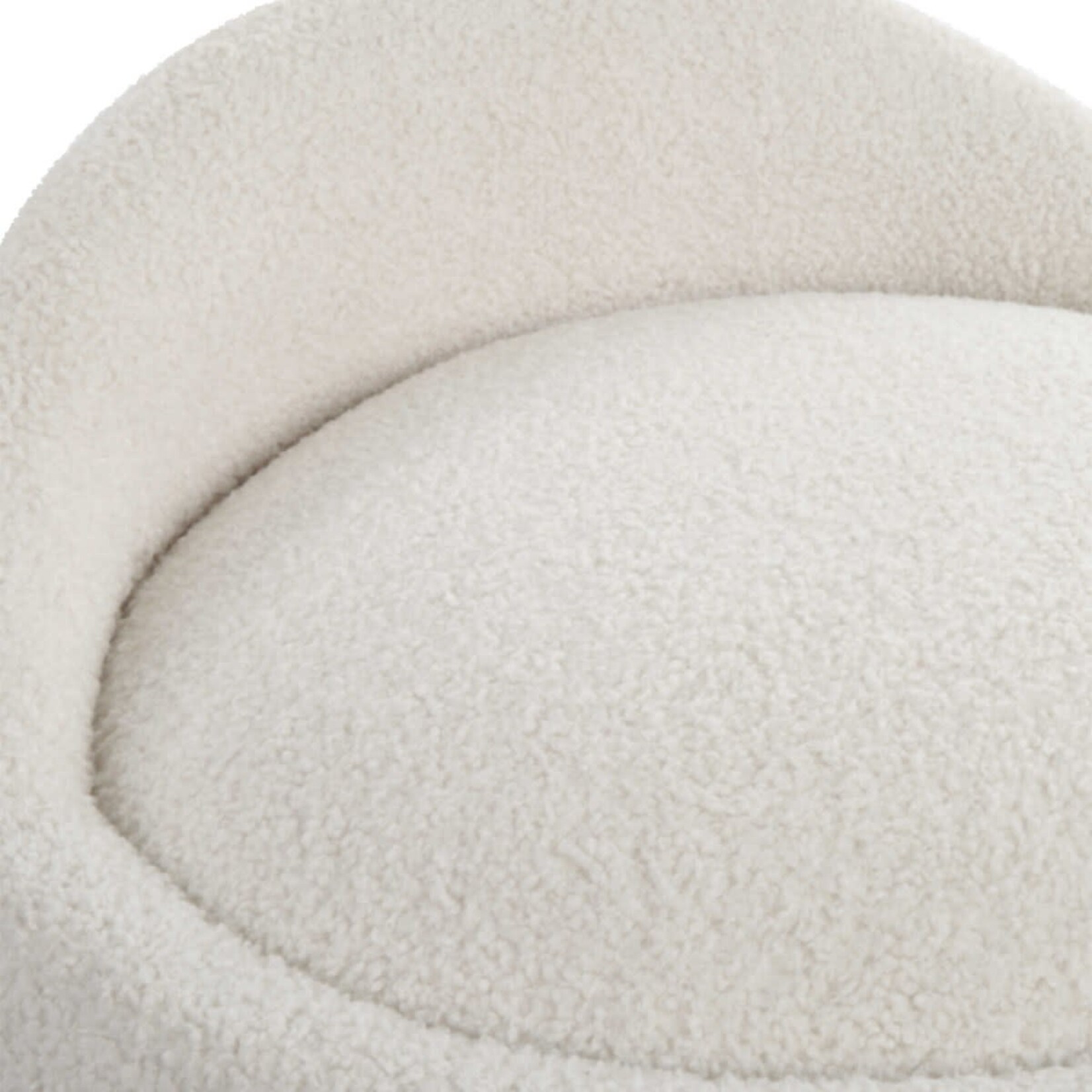 Outside The Box 21x24 White Natural Faux Sheepskin Swirl Swivel Ottoman / Stool