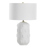 Outside The Box 26" Uttermost Emerie White Porcelain With Brick Patterns Table Lamp