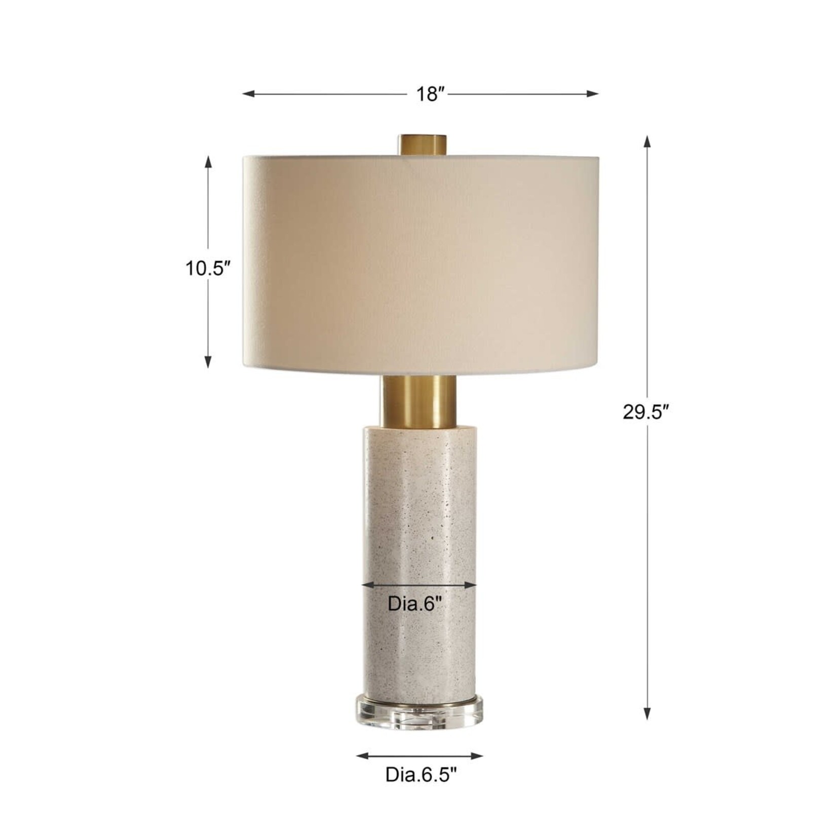 Outside The Box 30" Uttermost Bleached Solid Concrete Table Lamp