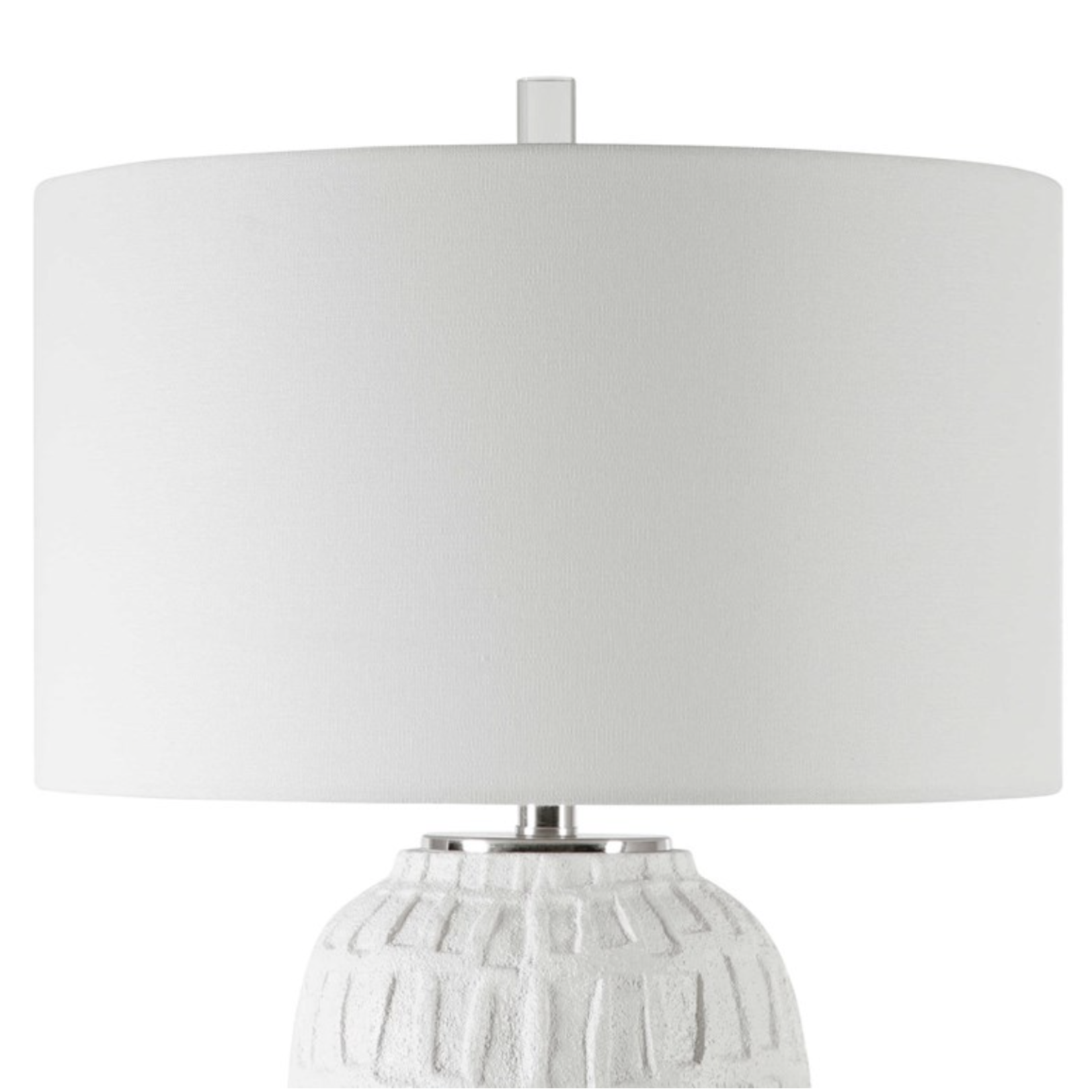 Outside The Box 27" Uttermost Caelina White Ceramic With Organic Grid Table Lamp