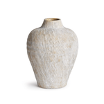 Outside The Box 10" Kassidi White & Natural Etched Texture Vase