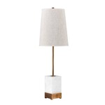 Outside The Box 37" Geneva White Alabaster & Brass Table / Console Lamp