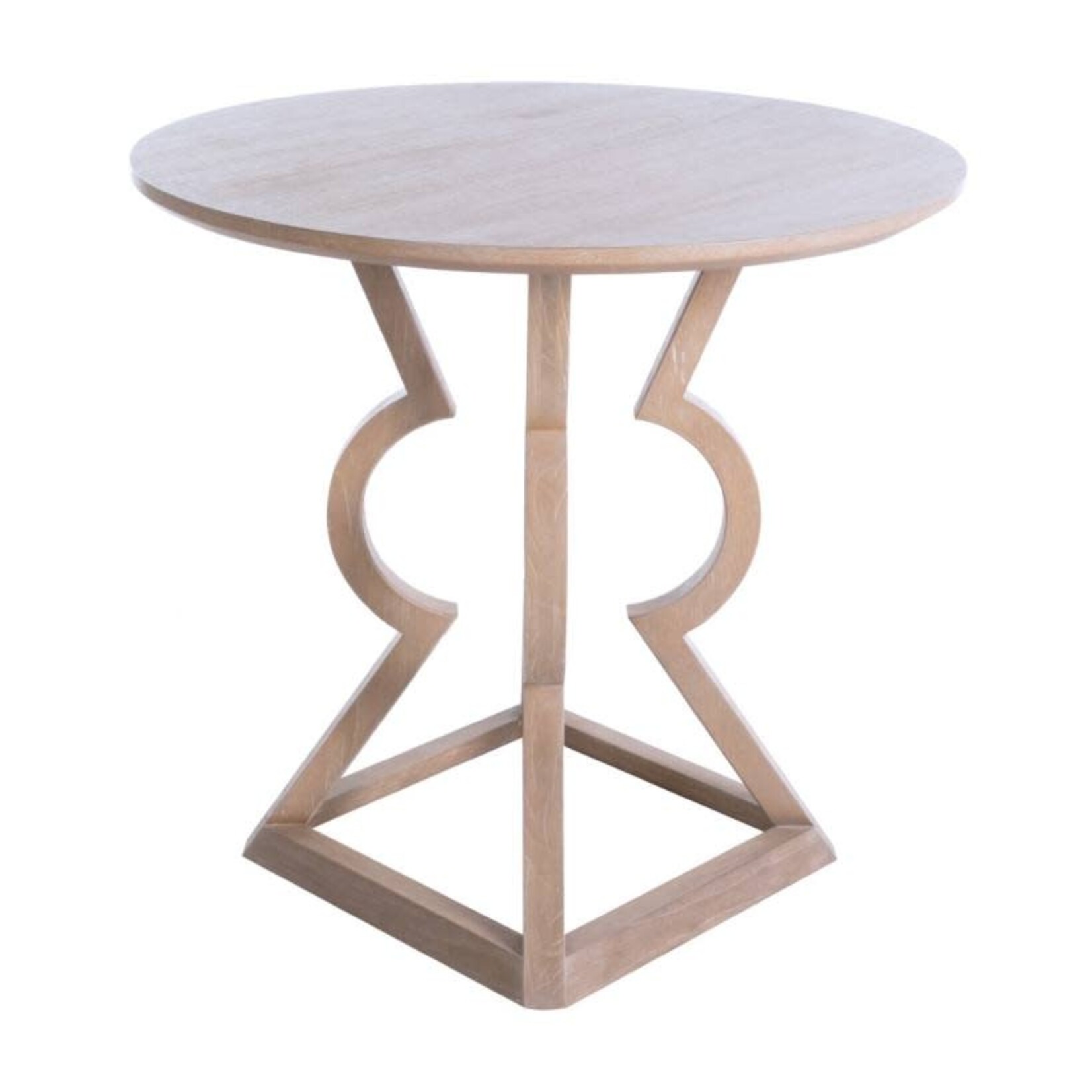 Outside The Box 32x31 Chape Cerused Mindi Wood Light Natural Bistro Table