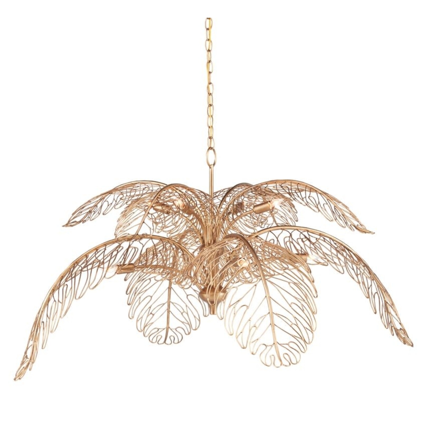 Outside The Box 26" Currey & Co Taormina Brass Wrought Iron Chandelier