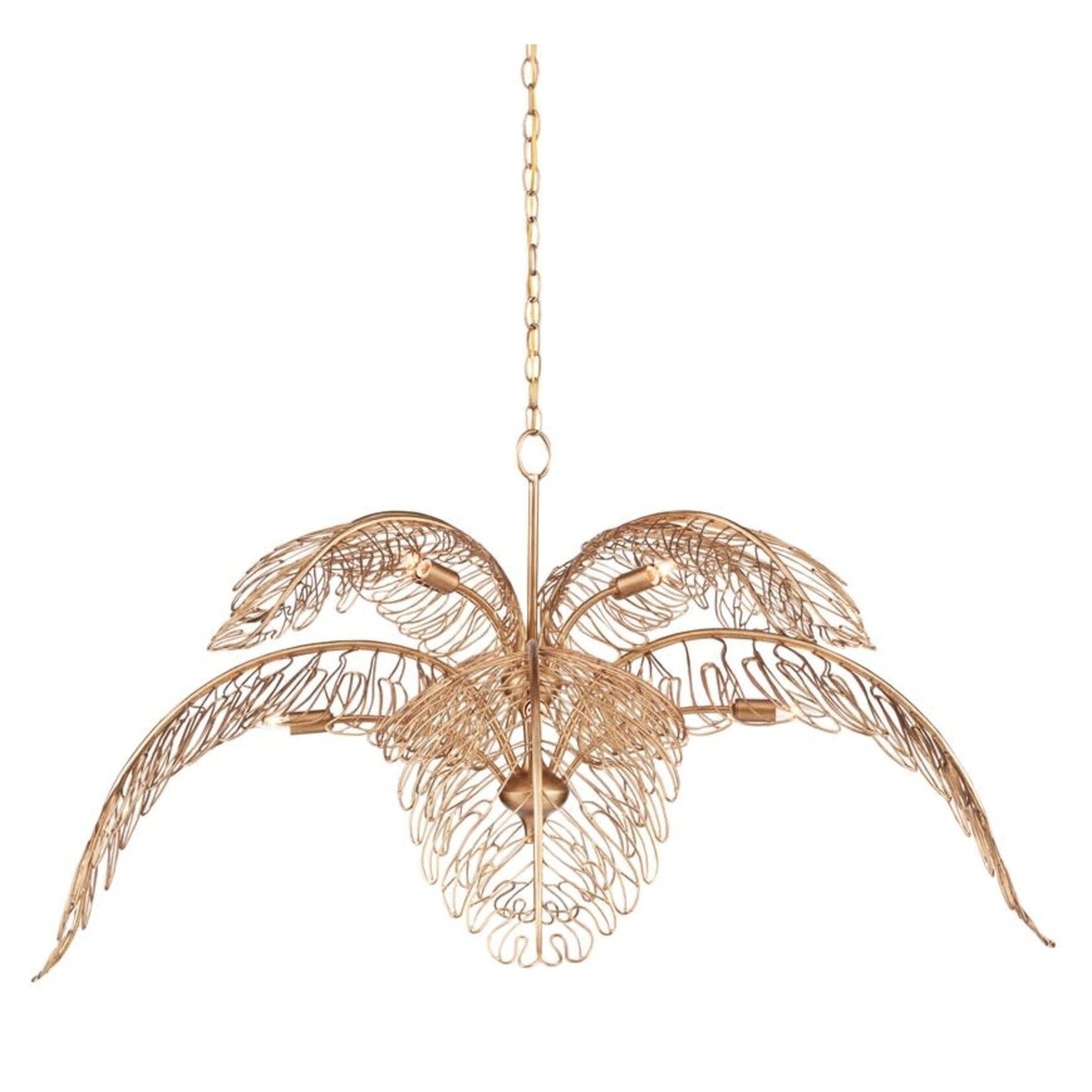 Outside The Box 26" Currey & Co Taormina Brass Wrought Iron Chandelier