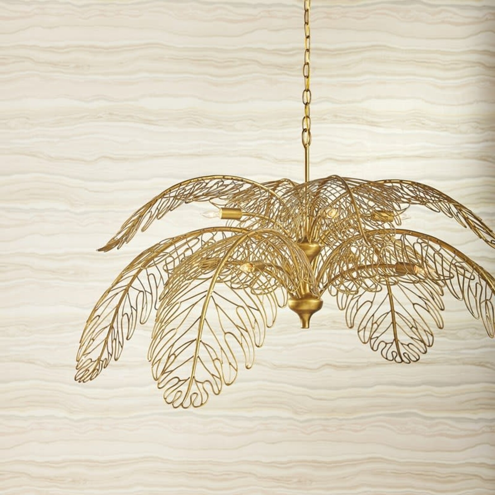Outside The Box 26" Currey & Co Taormina Brass Wrought Iron Chandelier