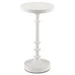 Outside The Box 12x22 Currey & Co Gallo White Cast Aluminum Drink Table