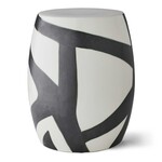 Outside The Box 14x18 Figurative Garden Gloss White & Charcoal Black Abstract Stool