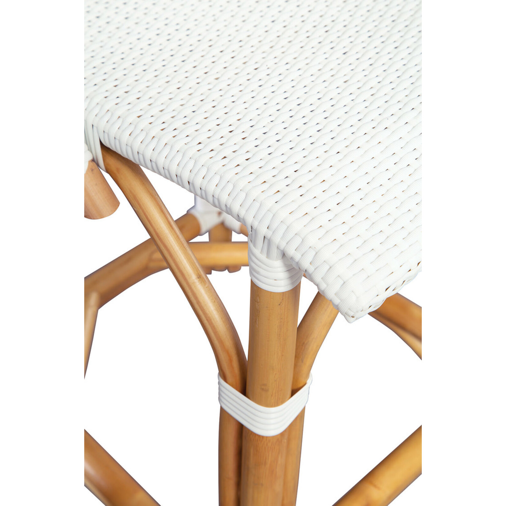 Outside The Box Leroy Rattan & White Weave Counter Stool