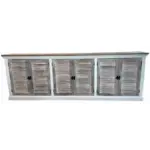 Outside The Box 104x16x40 Mango Wood White & Natural Shutter 6 Door Console