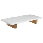 Outside The Box 16" White Marble & Natural Wood Feet Board