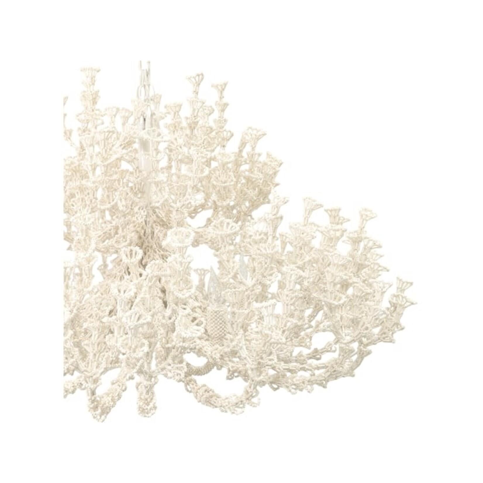 Outside The Box 26" Palecek Seychelles White Coco Beads Chandelier