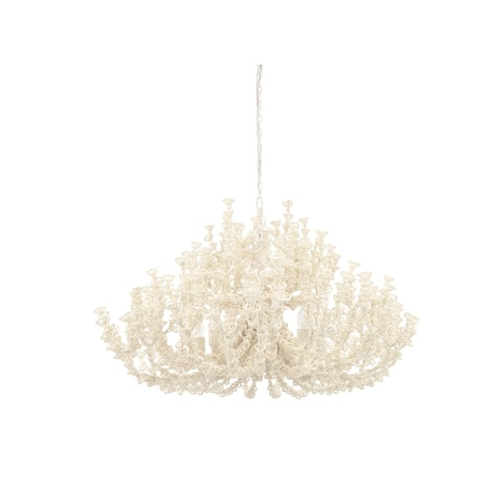 Outside The Box 26" Palecek Seychelles White Coco Beads Chandelier
