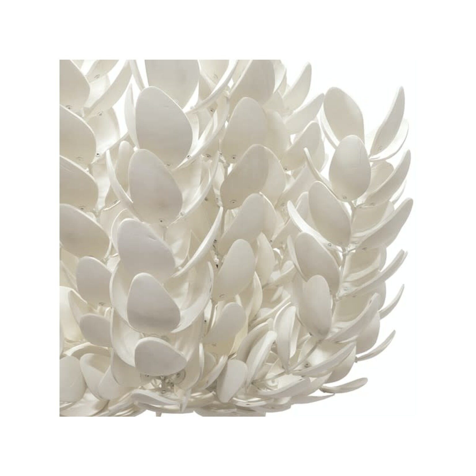 Outside The Box 19" Palacek Coco Magnolia Off-White Hand-Cut Shells Hanging Pendant