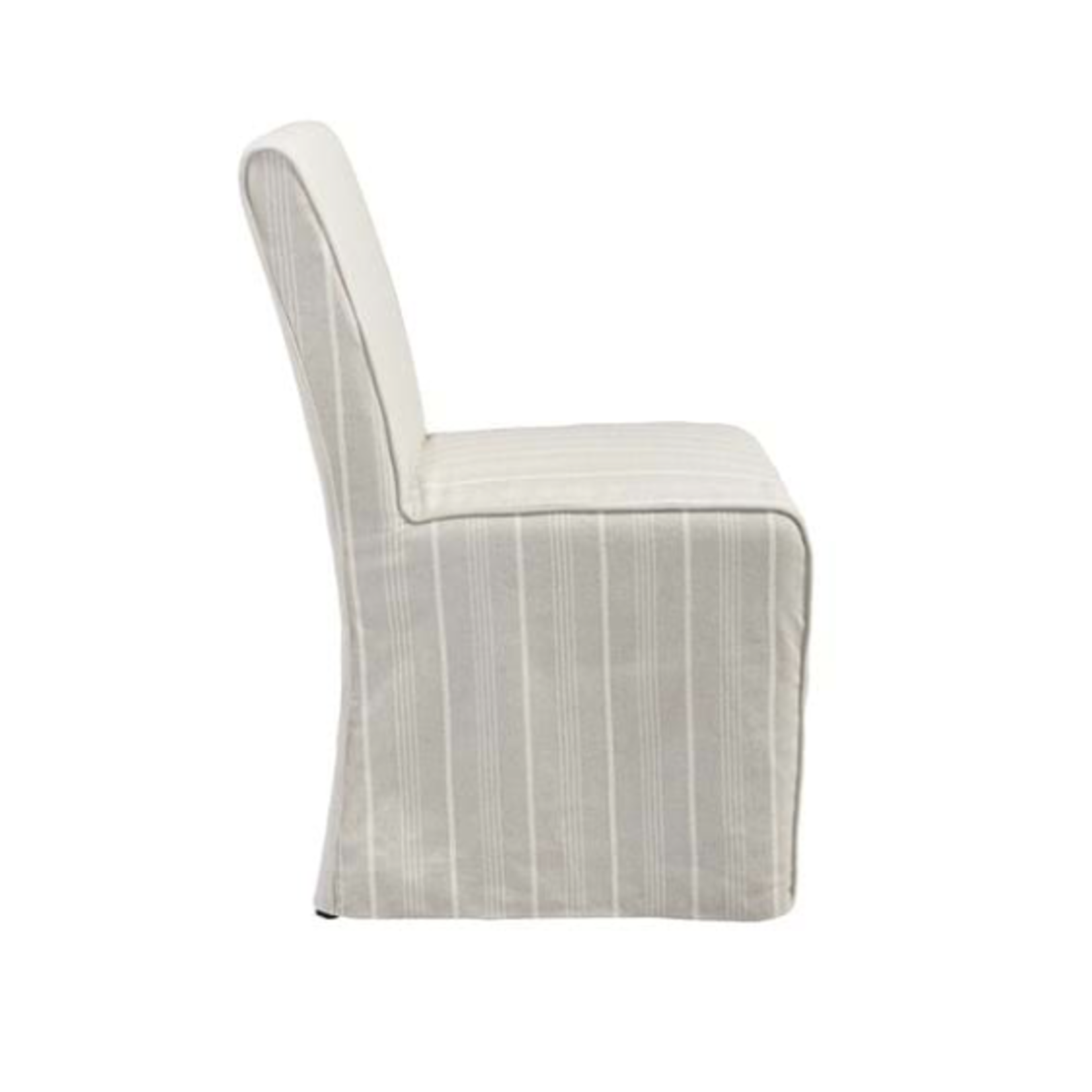 Outside The Box Amaya Beige W / White Stripes Slipcovered Linen Dining Chair