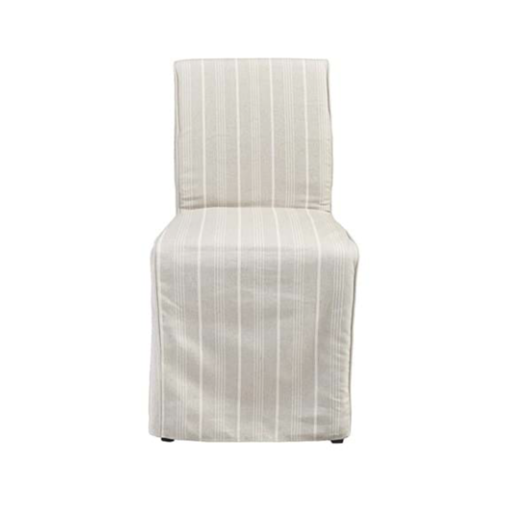 Outside The Box Amaya Beige W / White Stripes Slipcovered Linen Dining Chair
