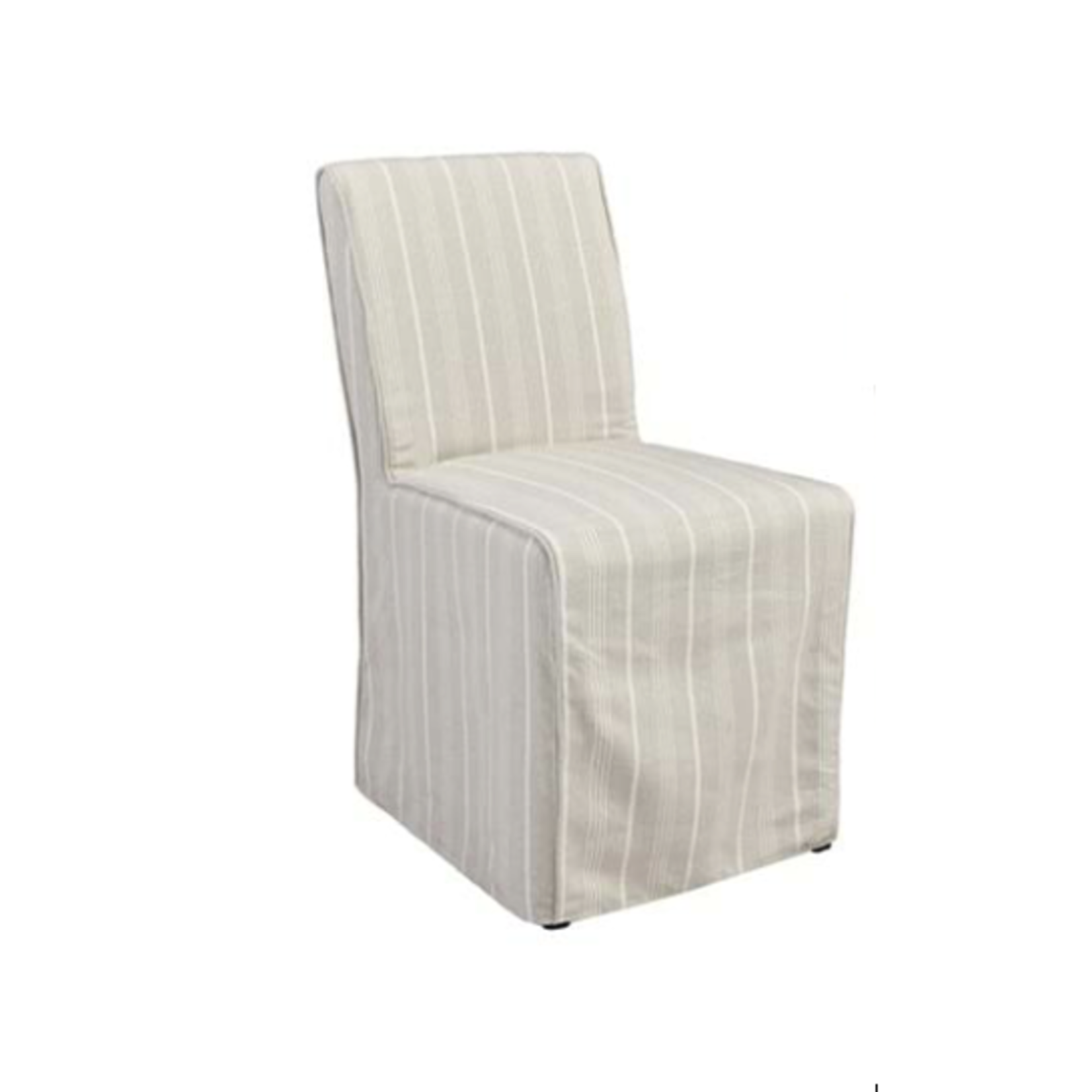 Outside The Box Amaya Beige W / White Stripes Slipcovered Linen Dining Chair