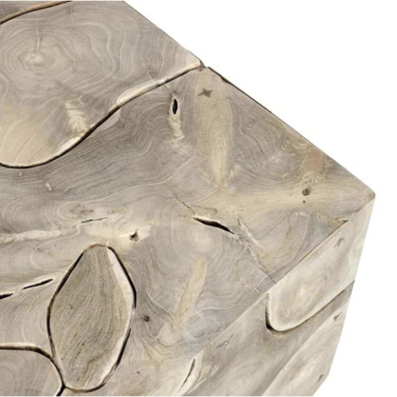 Outside The Box 40" Sorrento Bleached Teak Wood Square Coffee Table